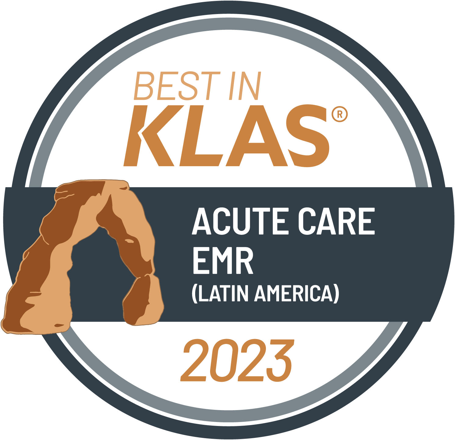 un c&iacute;rculo blanco con texto naranja y negro