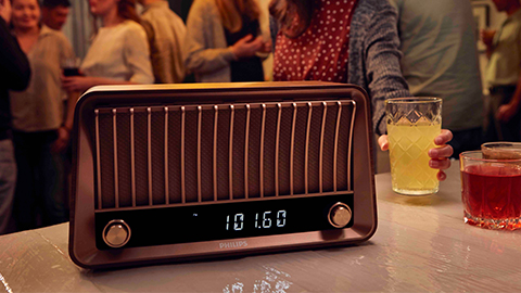 Altavoces Bluetooth vintage de dise&ntilde;o retro con radio de Philips, TAVS700